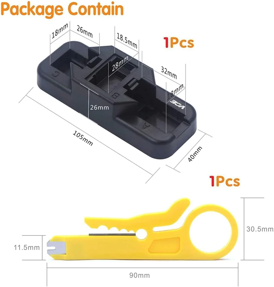 Generic VCE Combo Keystone Punch Down Stand and Mini Wire Stripper Cutter with Punch Down Impact Tool with 110 and 66 Blades