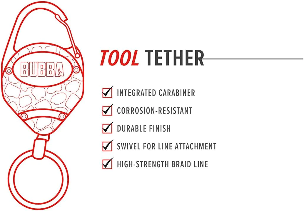 Bubba Tether Tool with Durable Carabineer Clip and 36
