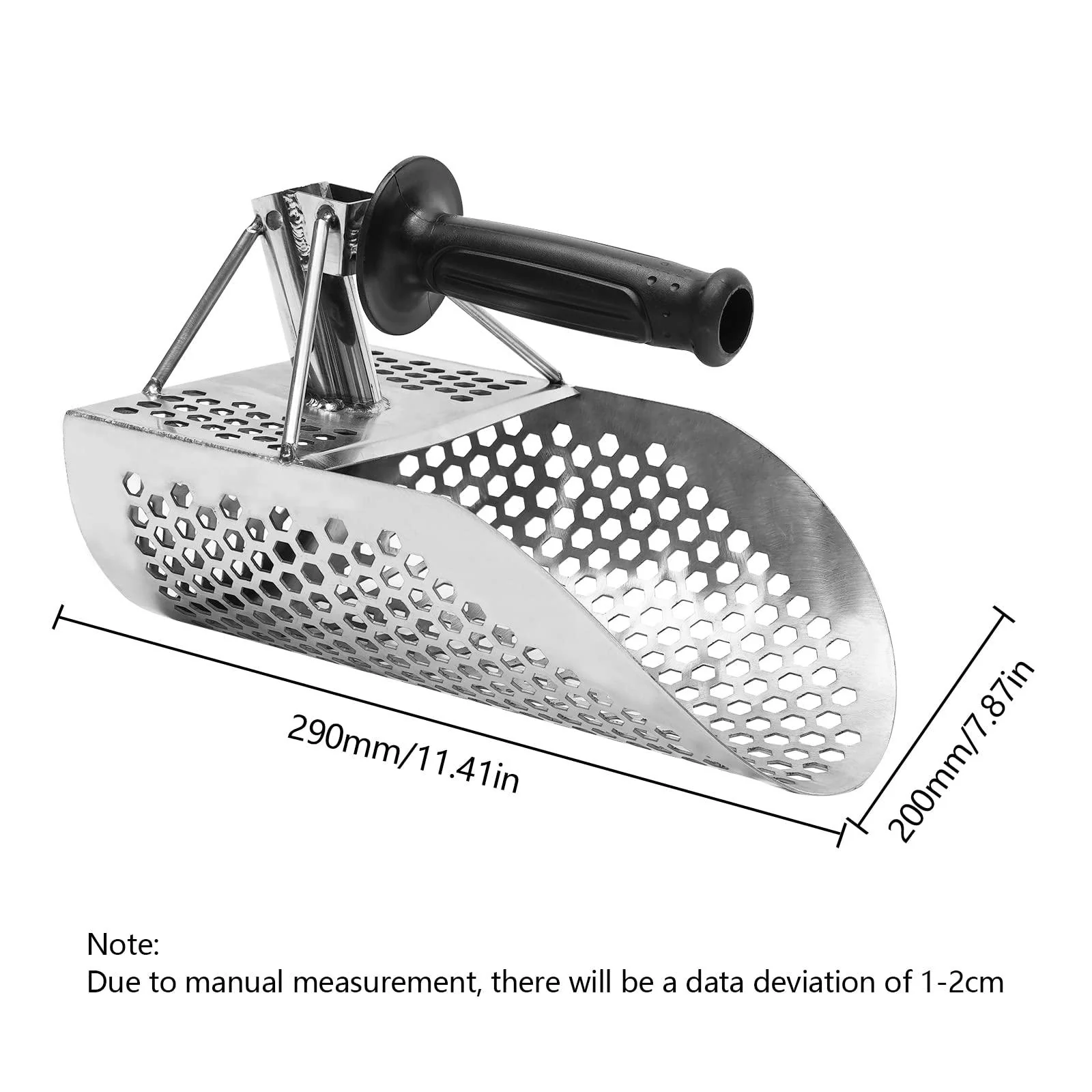 loyalheartdy beach sand scoop, stainless steel shovel beach diving sand scoop metal detecting tool with plastic handle and 7-10mm hexagon