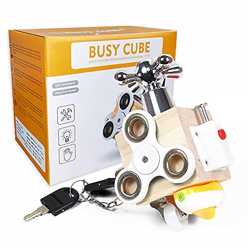 AOUMI busy cube for kids sensory busy board travel toy for toddlers 3 years old educational learning toys montessori toys for babie