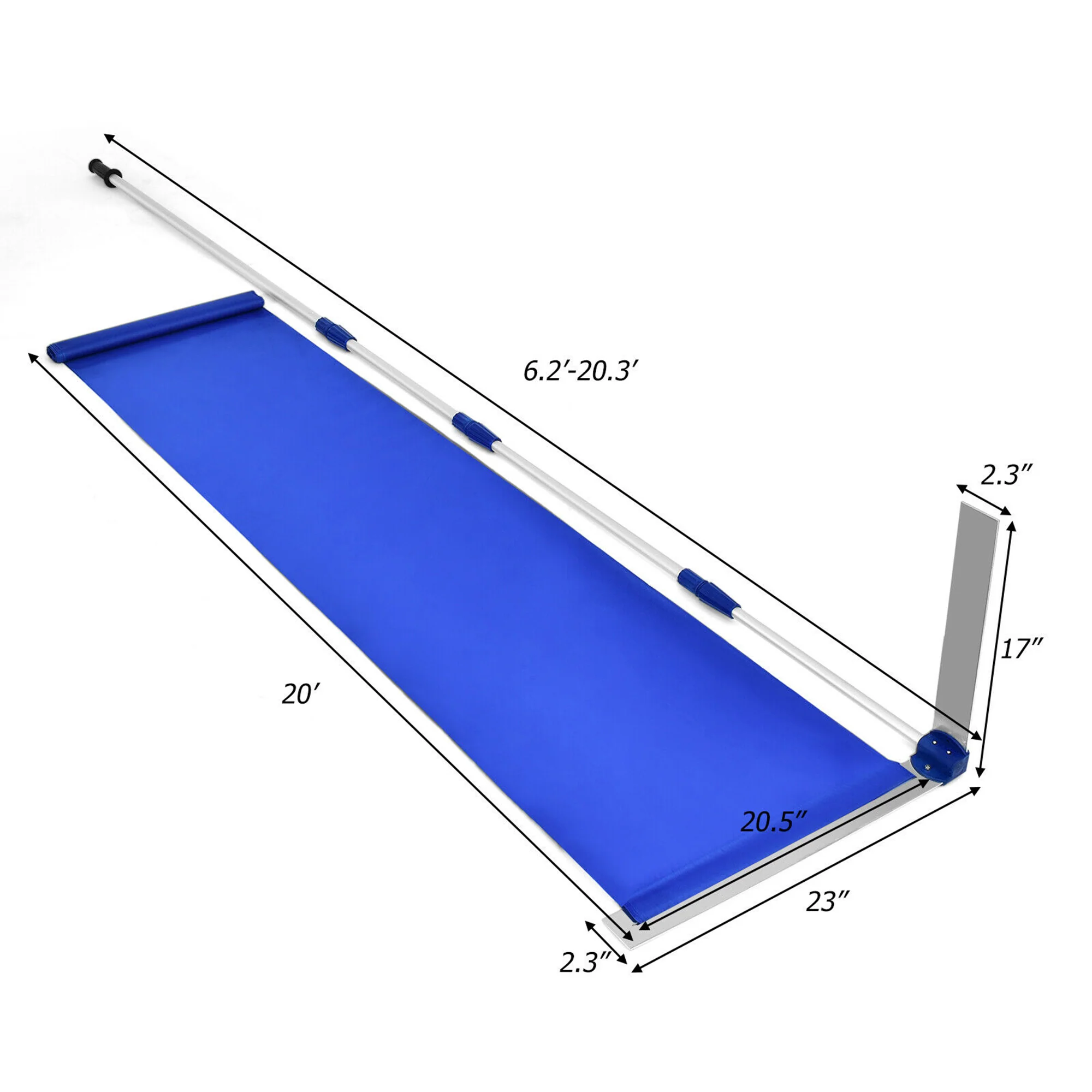 Costway 21ft Roof Snow Rake Removal Tool Lightweight w/ Adjustable Telescoping Handle