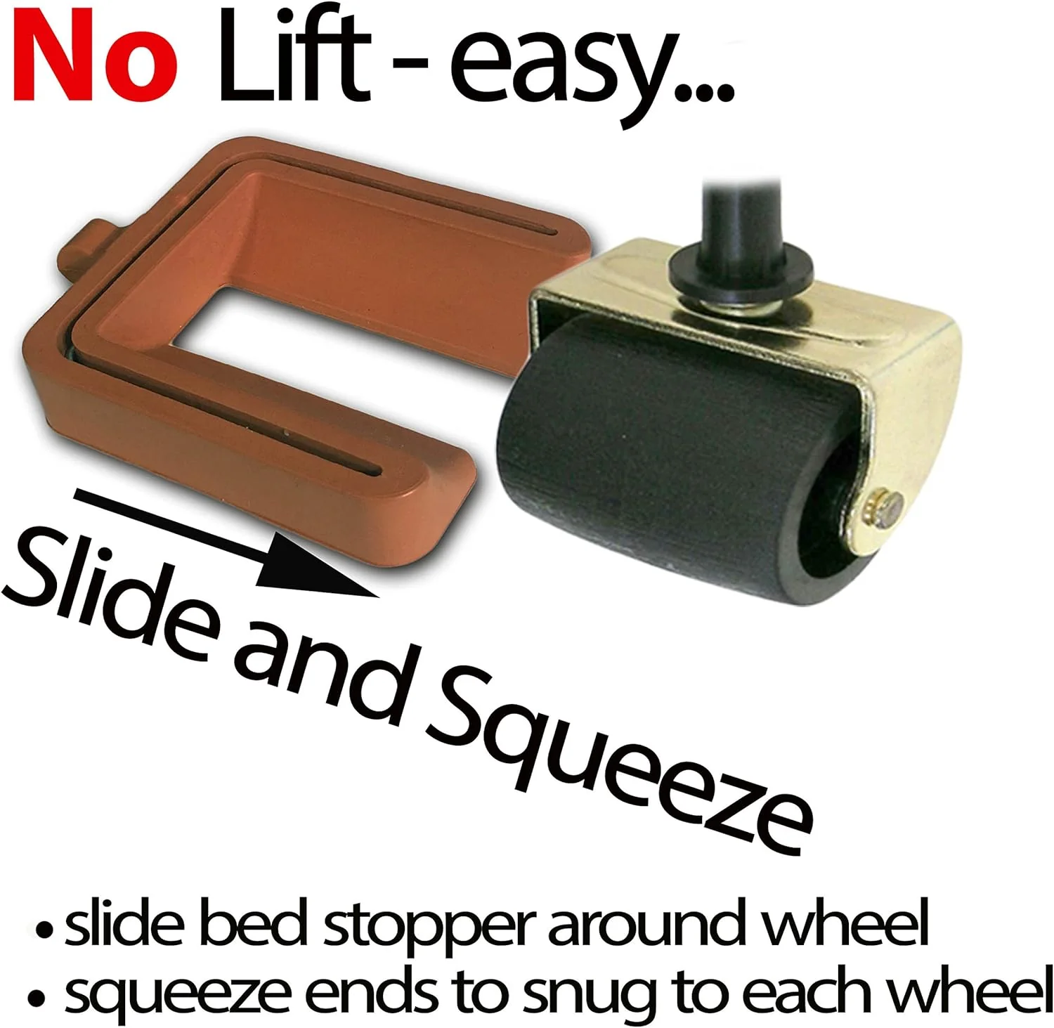 iPrimio No Lift - Bed and Furniture Stopper - Requires No Lifting of Your Bed - It Works - Caster Cups Keeps Bed and Furniture from Sli