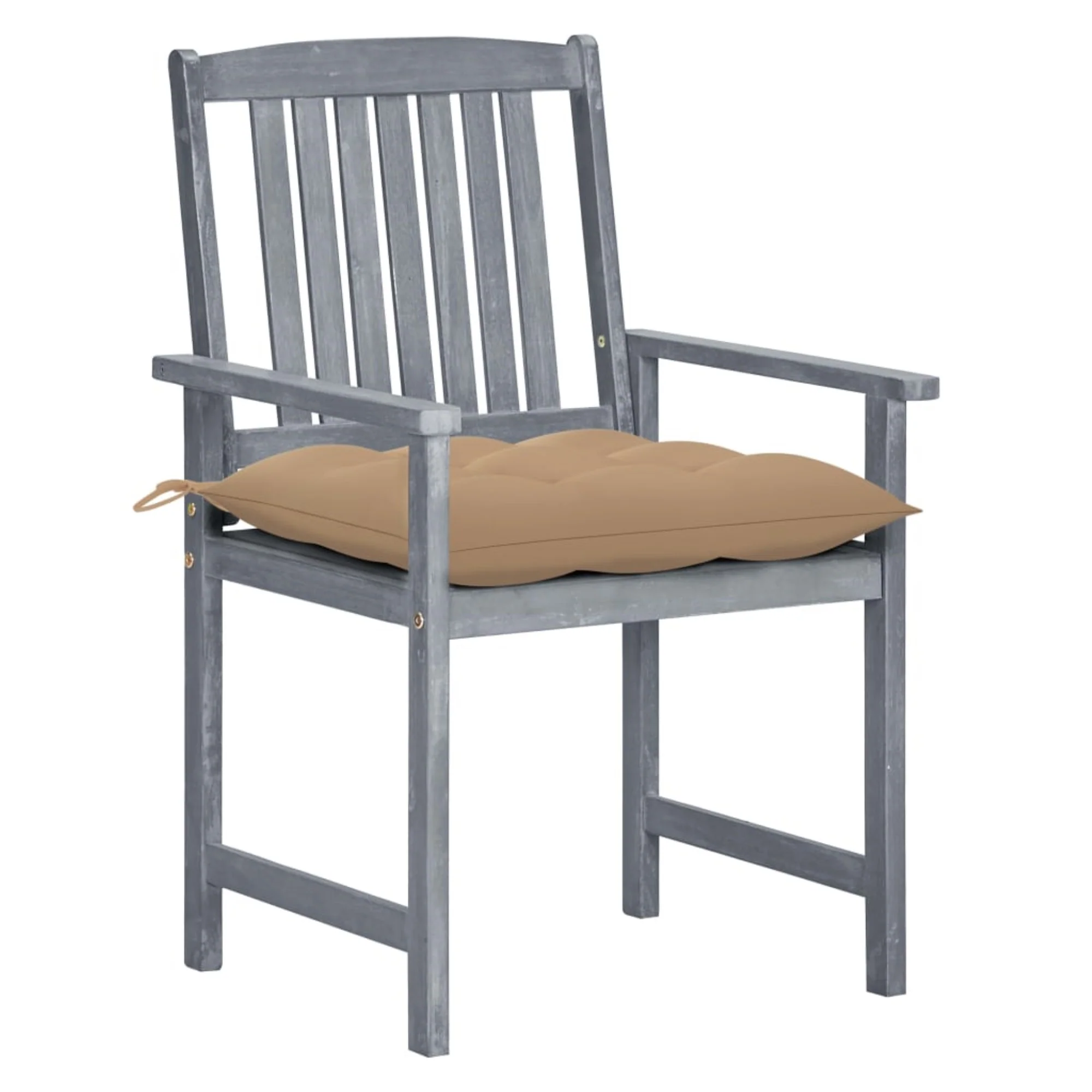 vidaXL Garden Chairs with Cushions 8 pcs Solid Acacia Wood Gray Grey