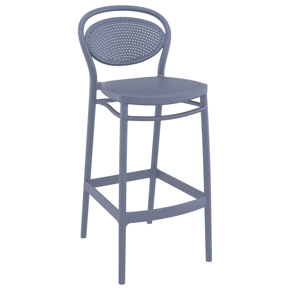 SIESTA Sky Marcel Square Bar Set with 2 Barstools Dark Gray
