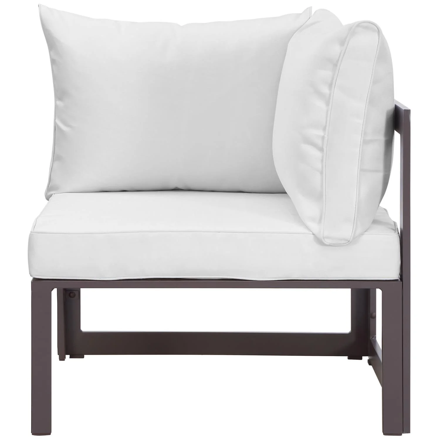 Modway Fortuna Corner Outdoor Patio Armchair EEI-1518-BRN-WHI