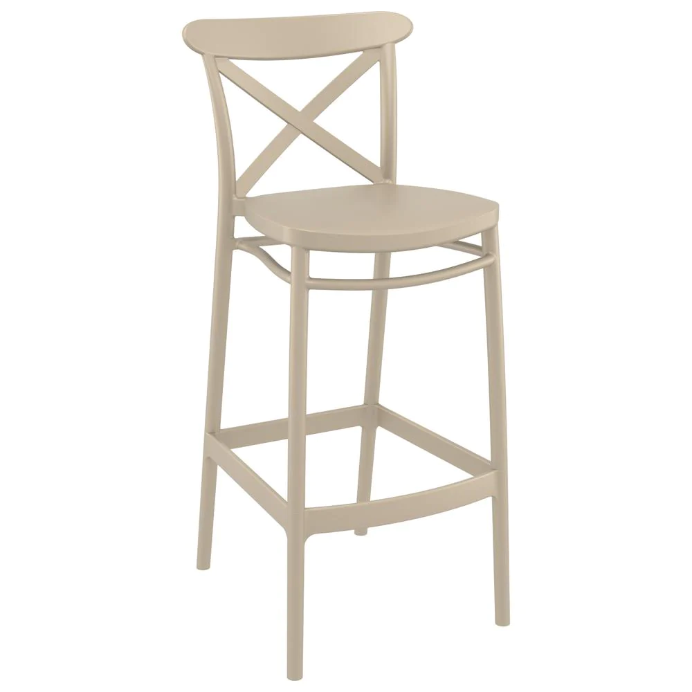 SIESTA Sky Cross Square Bar Set with 2 Barstools Taupe