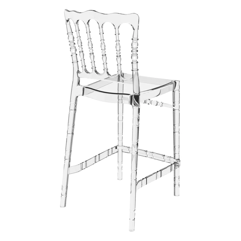 SIESTA Opera Polycarbonate Counter Stool Transparent Clear, Set of 2