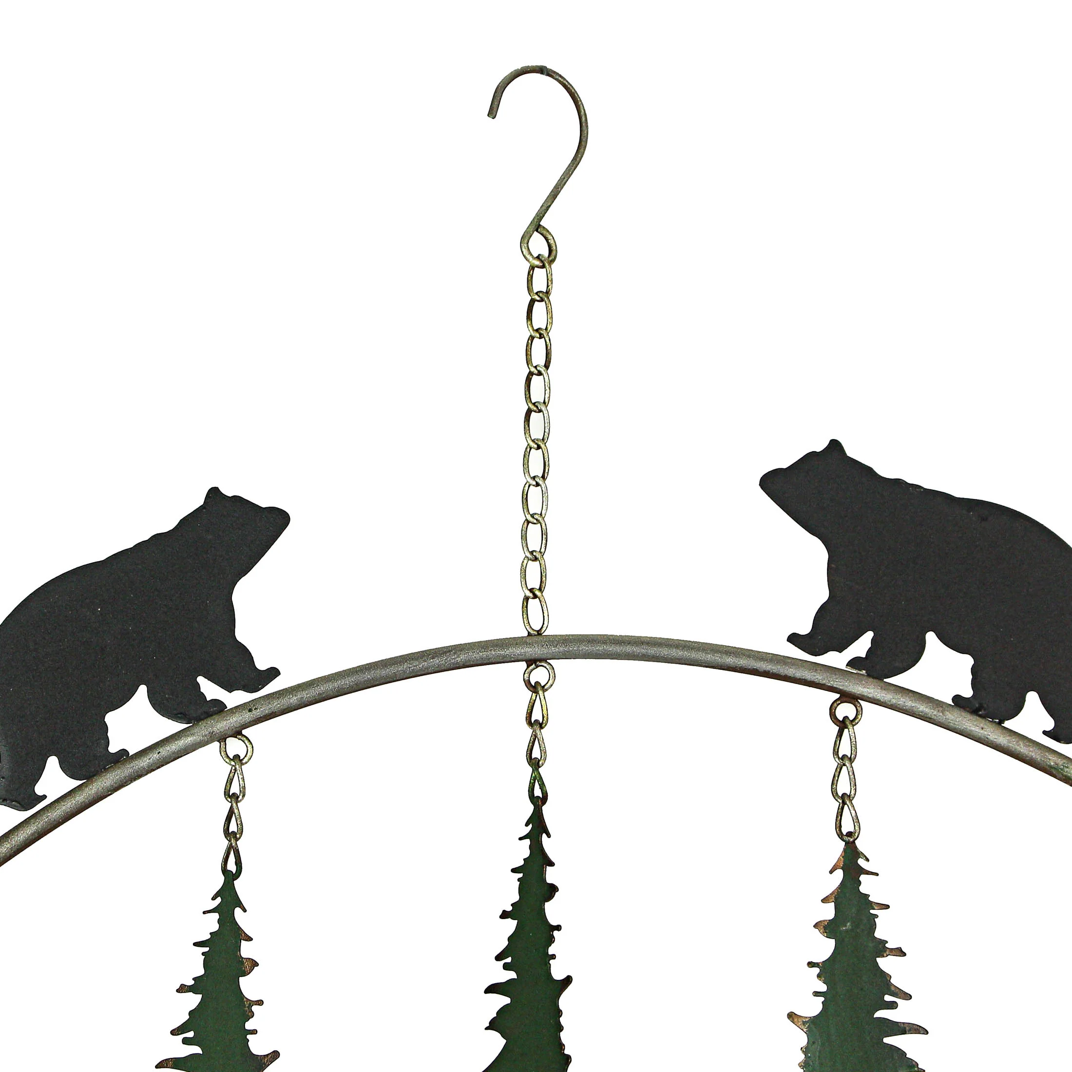 mayrich Metal Black Bear Forest Wind Chime Mobile Outdoor Garden Lodge Décor