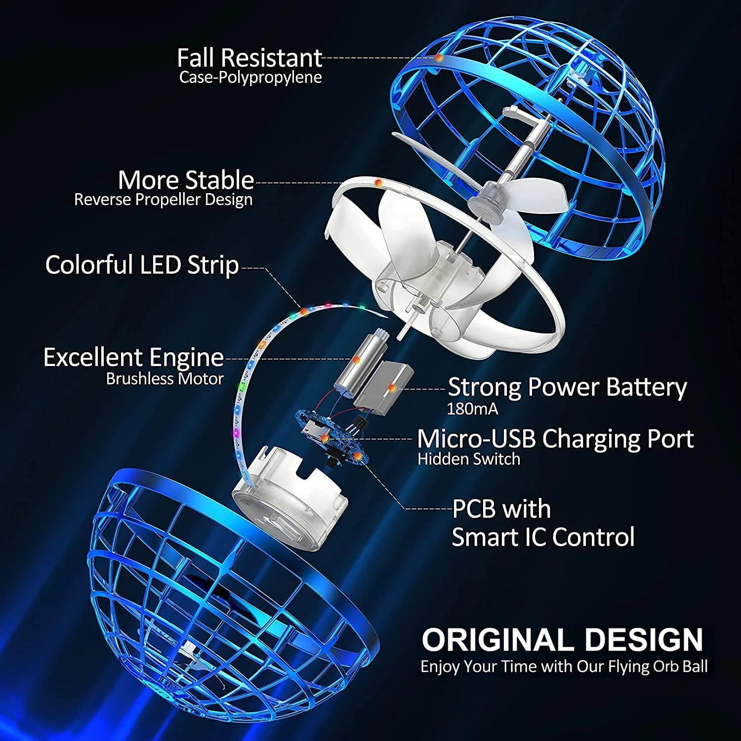 amerfist 2023 flying orb ball toy,cosmic globe boomerang hover ball galactic fidget spinner, hand drone orbit, cool toys gift