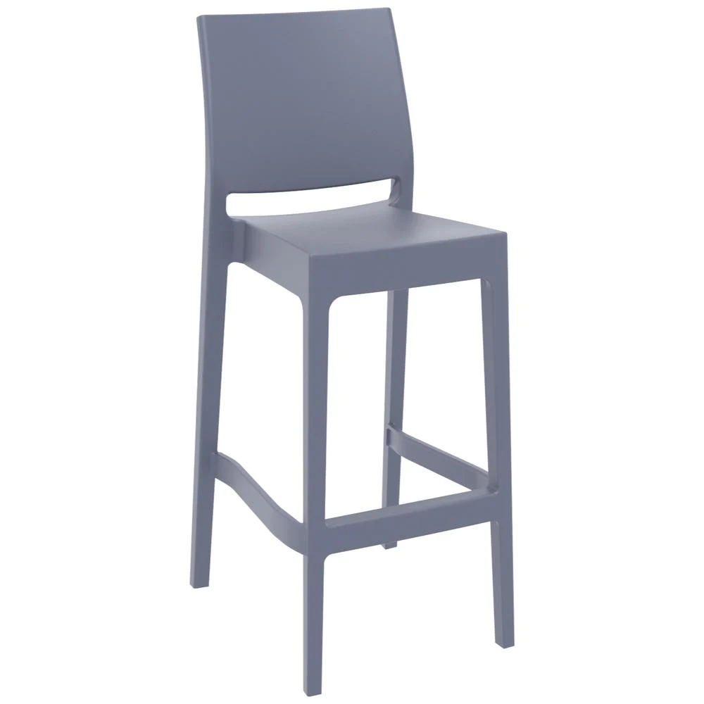 SIESTA Sky Maya Square Bar Set with 2 Barstools Dark Gray