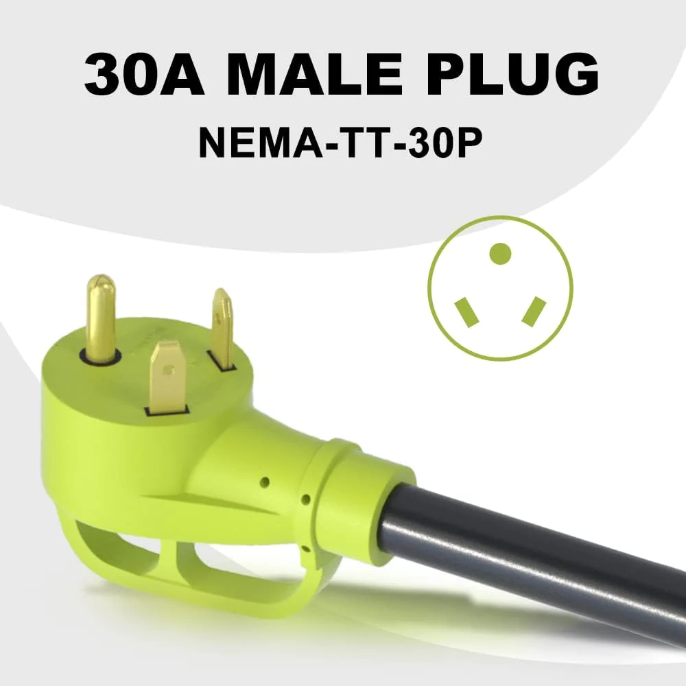 XGGYA 30 Amp to 50 Amp RV dogbone Power Adapter Cord with Locking Connector 12 Inch,TT-30P Male to SS2-50R Female Camper Electrical A