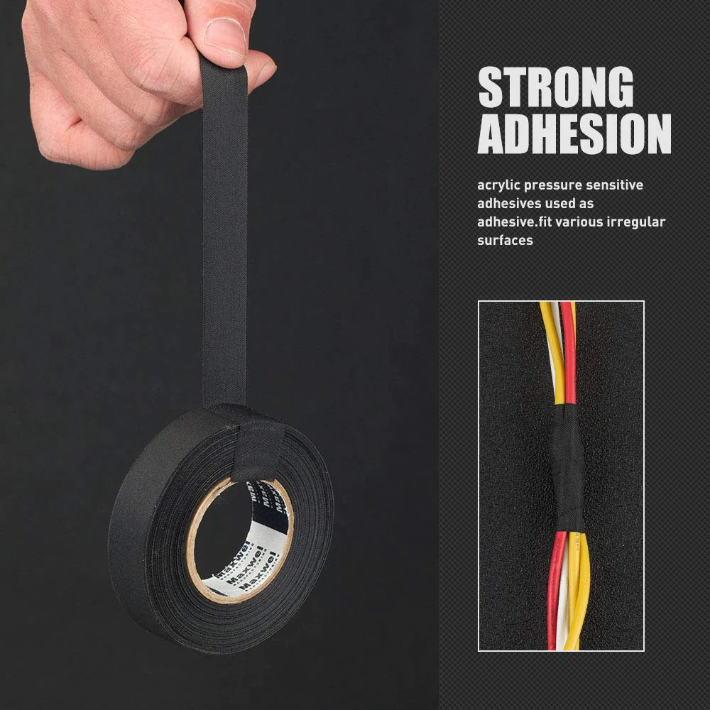 Generic Wire Harness Automotive Cloth Tape - 2 Rolls Strong Flexibility High Abrasion Resistance Adhesive Force Heavy Duty Wire Harness