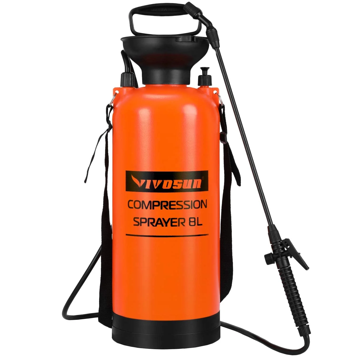 VIVOSUN 2-gallon Pump Pressure Sprayer, Pressurized Lawn &a; garden Water Spray Bottle with Adjustable Shoulder Strap, Pressure Re
