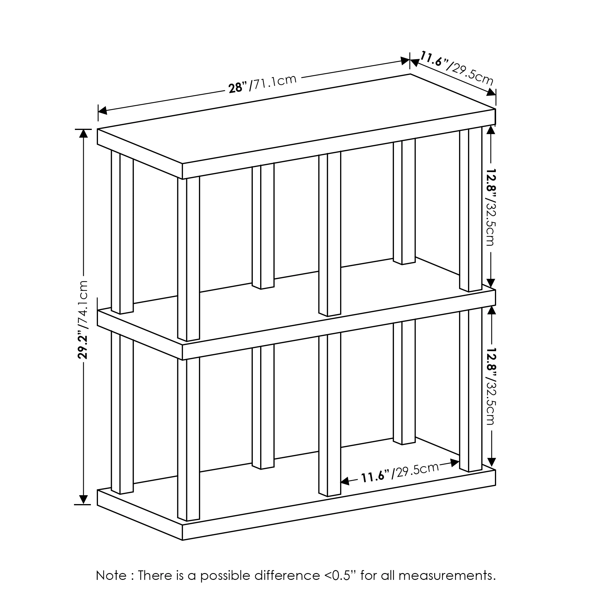 Audubon  Furinno Turn-N-Tube No Tools 4-Cube Decorative Display Shelf, Americano/Black