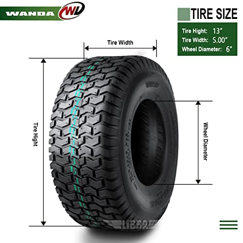 Wanda 2 New 13x5.00-6 Lawn Mower Utility Cart Turf Tires /4PR - 13106