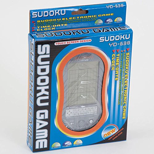 Bits and Pieces - Deluxe Sudoku Handheld Game - Electronic Pocket Size Sudoku Game, LED Screen, Great Gift - Measures 2-3/4