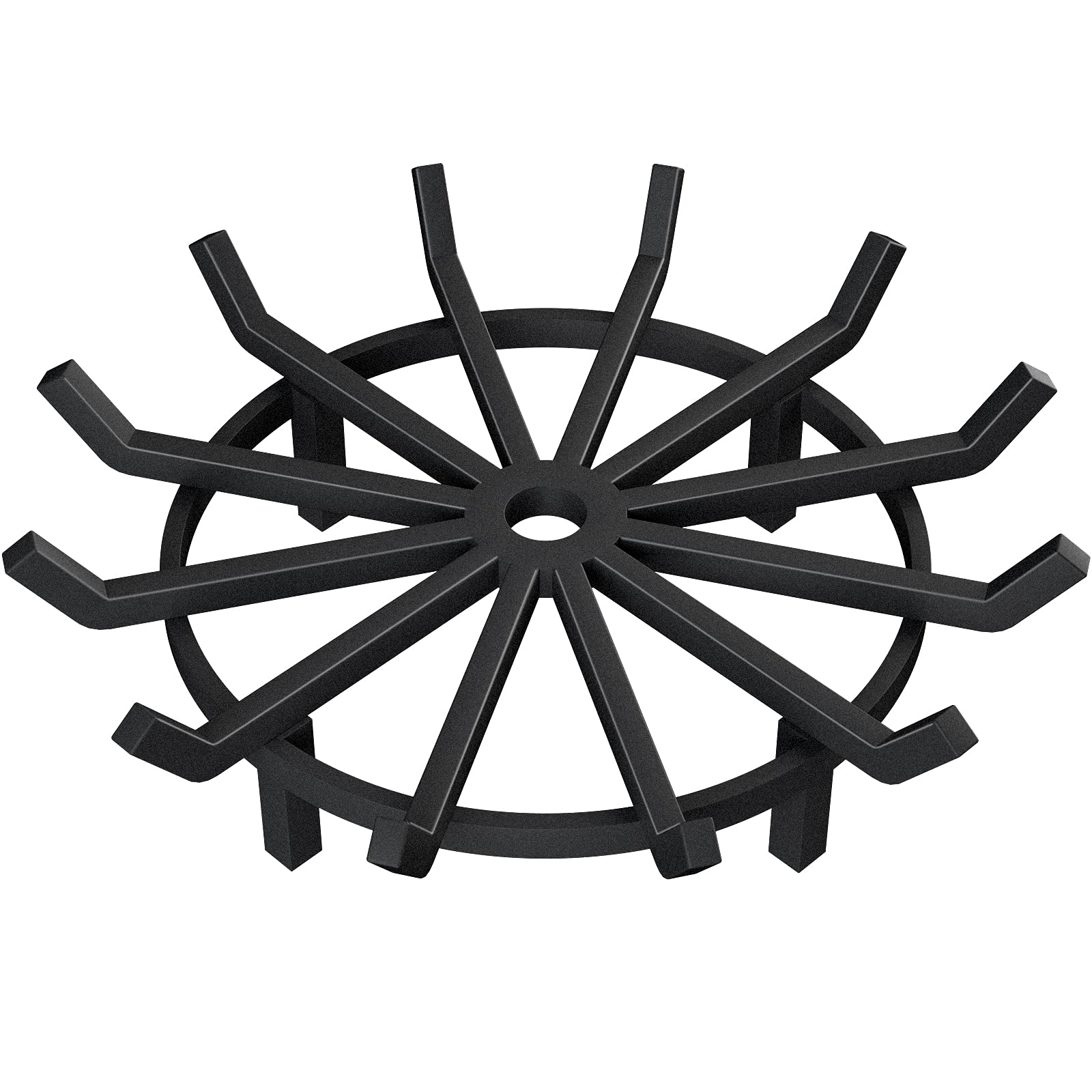 AMAGABELI GARDEN &a; HOME 24in Fire Grate Log Grate Wrought Iron Fire Pit Round Spider Wagon Wheel Firewood Grate Heavy Duty 0.7in