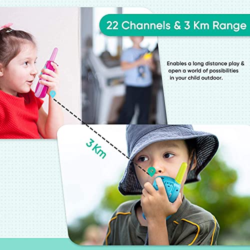 Obuby Toys for 3-12 Year Old Boys Walkie Talkies for Kids 22 Channels 2 Way Radio Gifts Toys with Backlit LCD Flashlight 3 KMs R