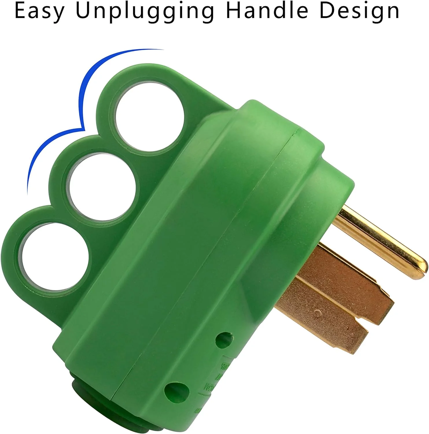 RVGUARD NEMA 14-50P RV Replacement Male Plug, 125/250V 50 Amp with Disconnect Handle, Green