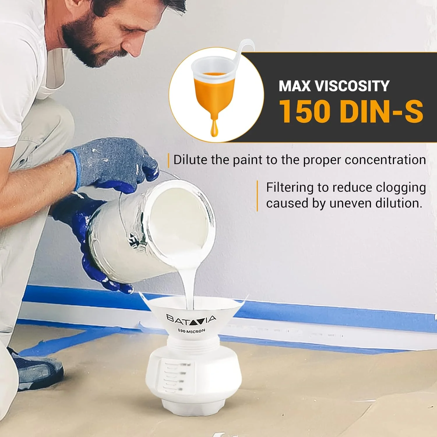 Batavia Paint Sprayer, 700W Power Electric Spray Paint Gun, 1200ML, 4 Nozzles, 3 Patterns, Paint Gun for House Painting, Home Interior