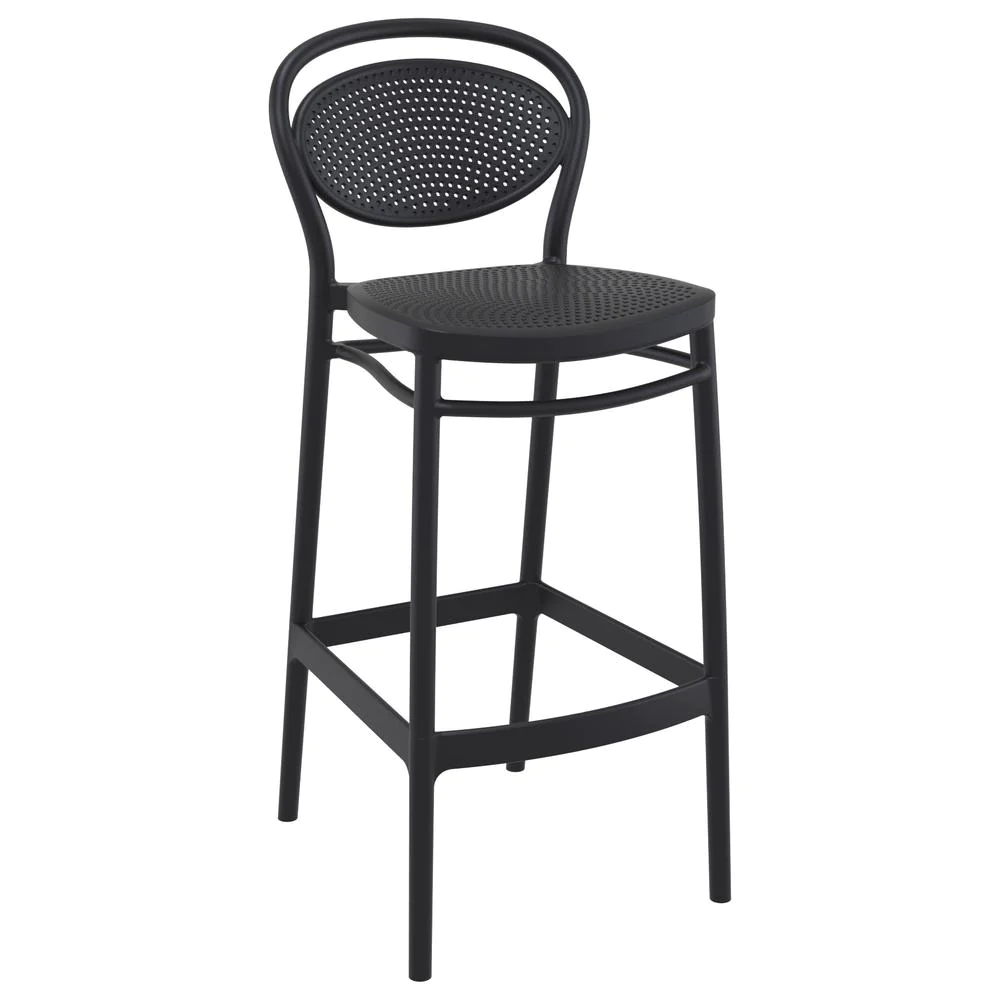 SIESTA Sky Marcel Square Bar Set with 2 Barstools Black