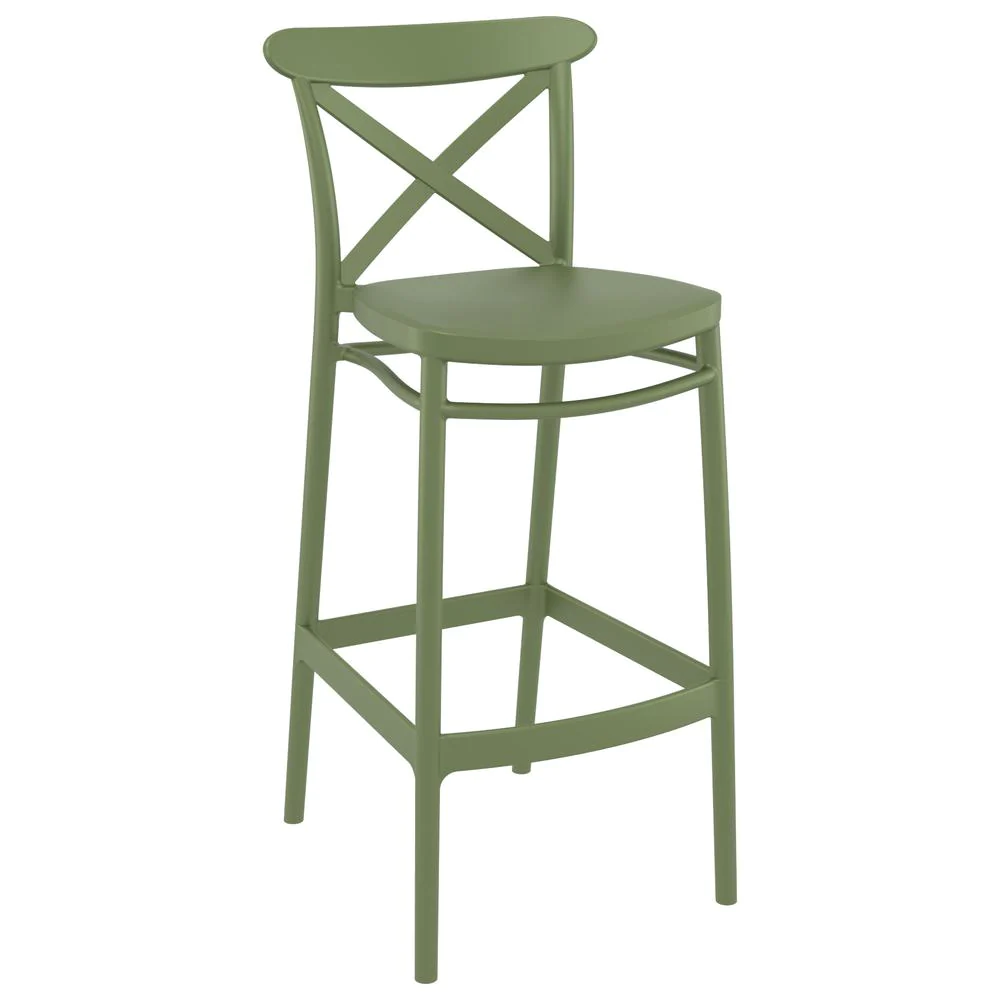 SIESTA Sky Cross Square Bar Set with 2 Barstools Olive Green
