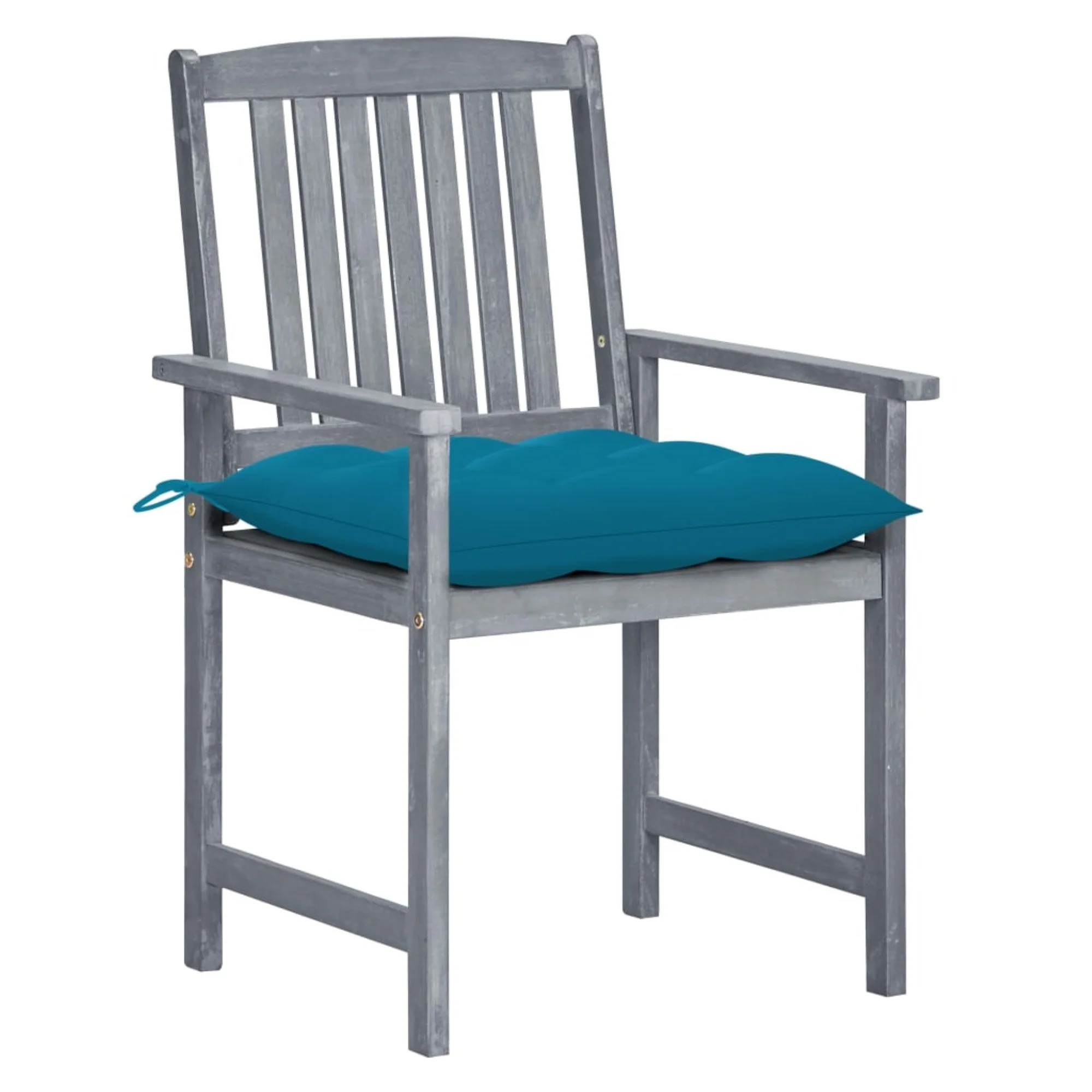 vidaXL Garden Chairs with Cushions 8 pcs Solid Acacia Wood Gray Grey