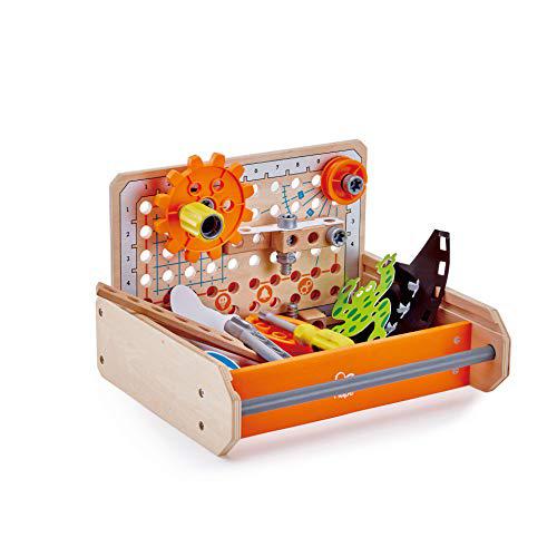 hape science experiment toolbox | colorful wooden 32 experiment kit, fun educational science kids toy set &a; know-how instruct
