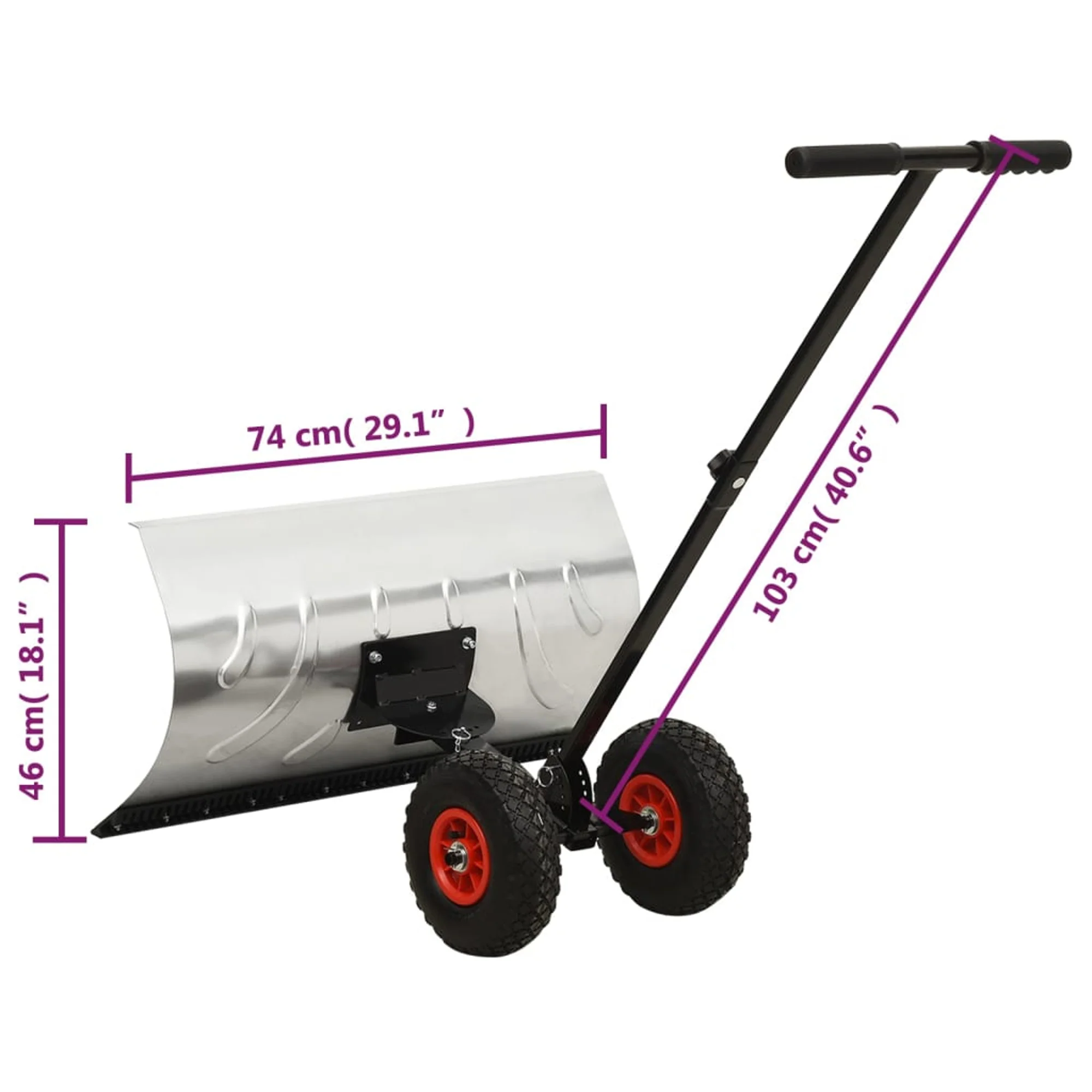 vidaXL Manual Snow Shovel with Wheels
