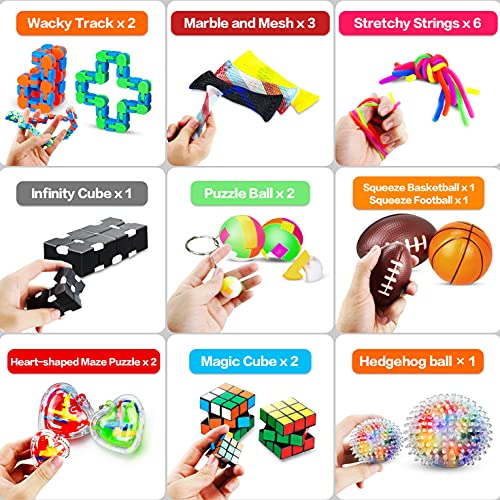 Hhobby Stars 42 Pcs Sensory Fidget Toys Pack, Stress Relief &a; Anxiety Relief Tools Bundle Figetget Toys Set for Kids Adults, Aut