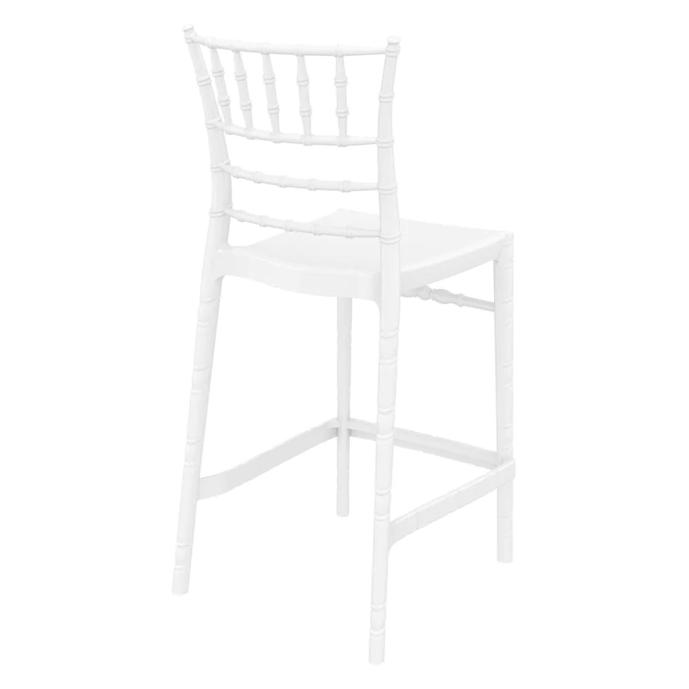 SIESTA Chiavari Polycarbonate Counter Stool Glossy White, set of 2