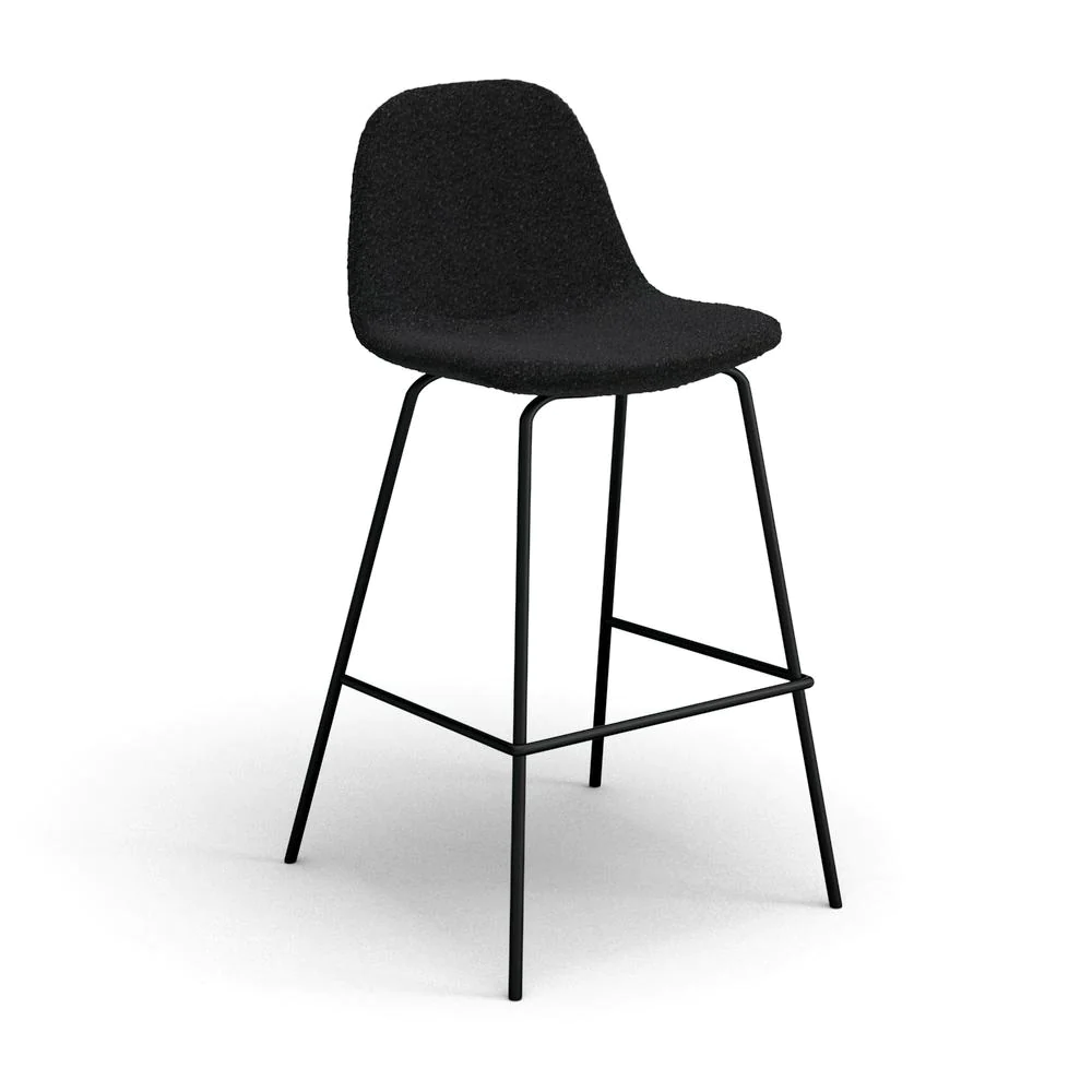 Aeon Counter Stools in Black Boucle (Set of 2)