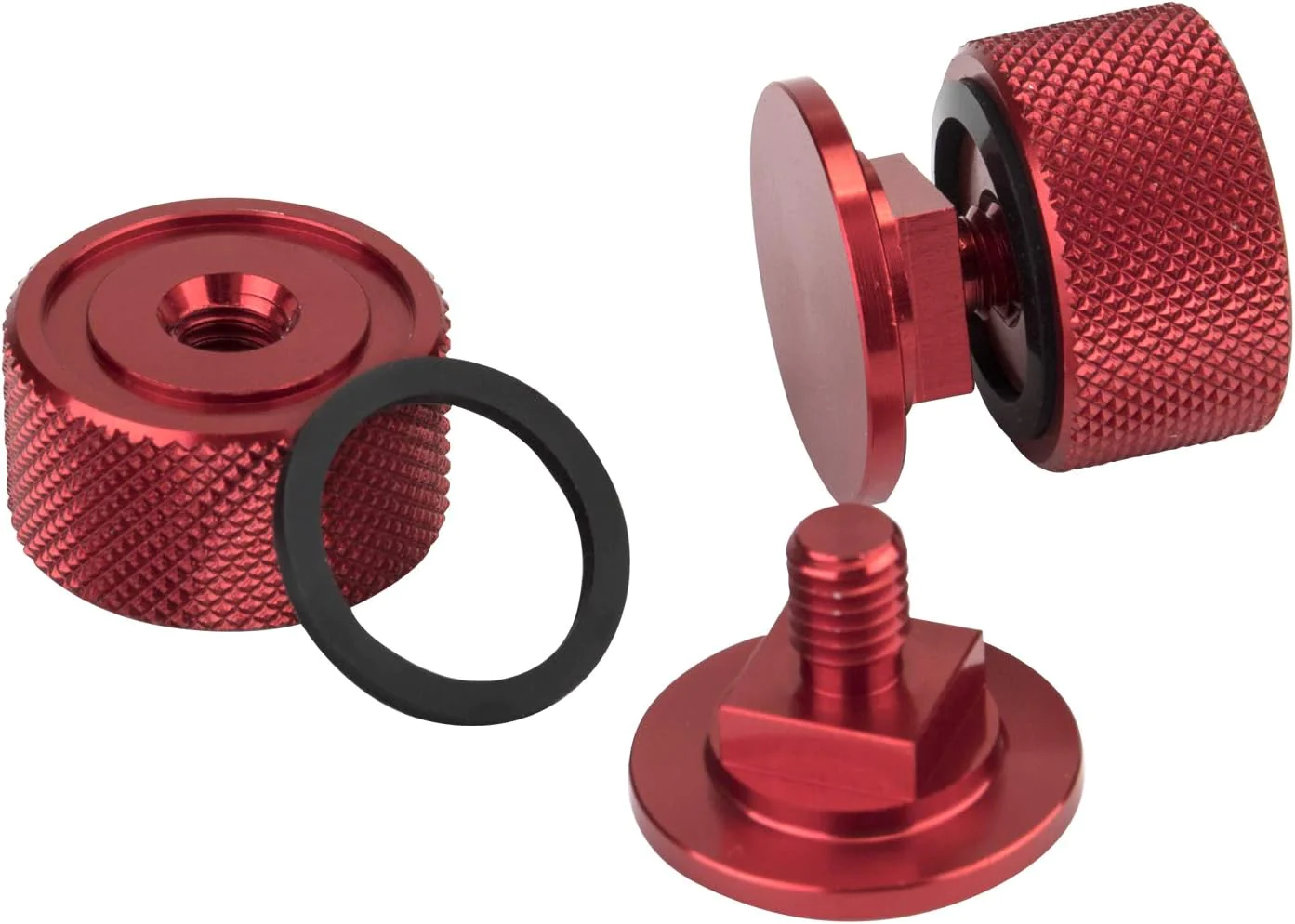 3mirrors Welding Hood (Pipeliner) Helmet Fasteners Red Headgear Replacement Parts Accessories Screws Flip Hood Aluminum - Anodized w/Sil