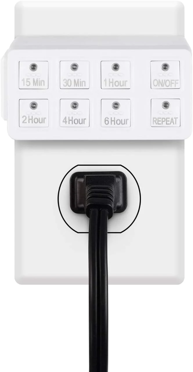 BN-Link Indoor Countdown Timer with Repeat Function, Heavy Duty Accurate Compact Size for Charger Vacation Security, 3-Prong Grounded O