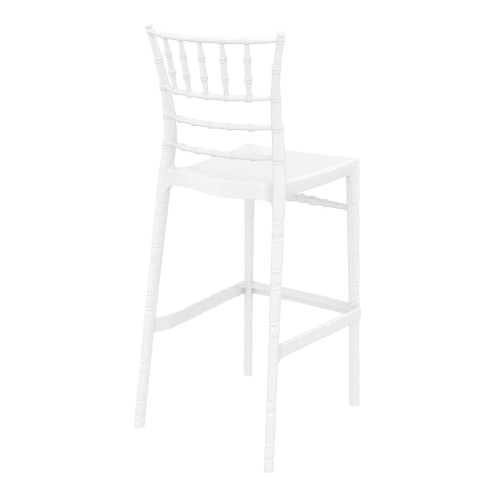 Belen Kox Polycarbonate Bar Stool, Glossy White, Set of 2, Belen Kox
