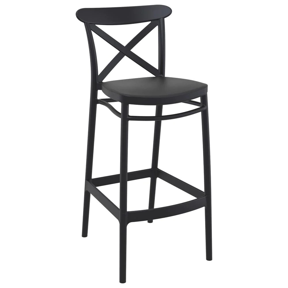 SIESTA Sky Cross Square Bar Set with 2 Barstools Black