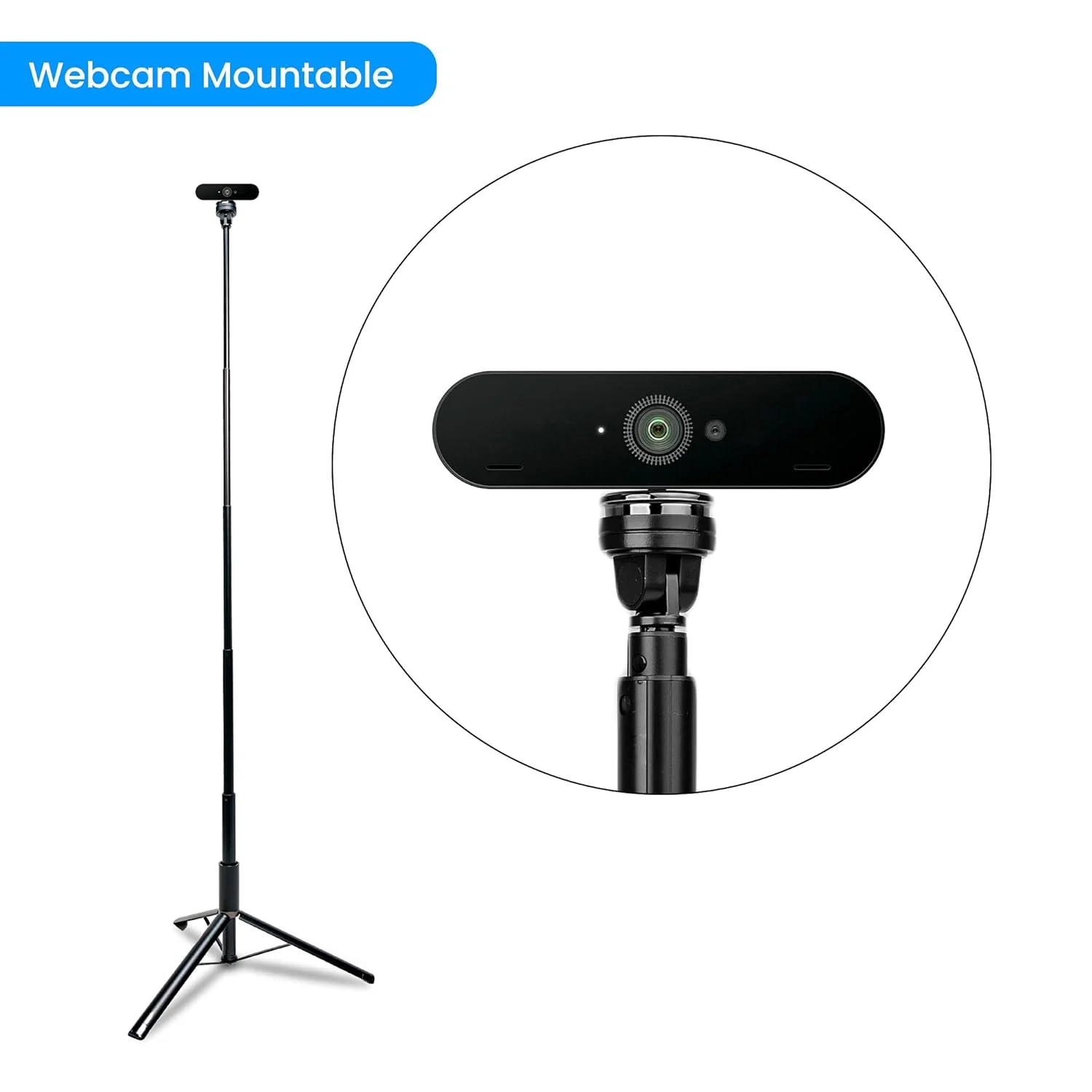 Zell Electronics Zell Adjustable 5Ft Light Stand Tripod | Height 2Ft To 5Ft | Stand For Lights, Webcams, Cameras, Adjustable Height, 360º Rota…
