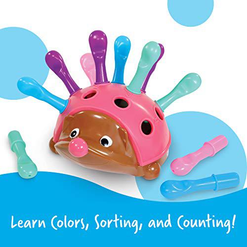 learning resources spike the fine motor hedgehog - pink, sensory, fine motor toy, hedgehog toys for toddler, ages 18 months+