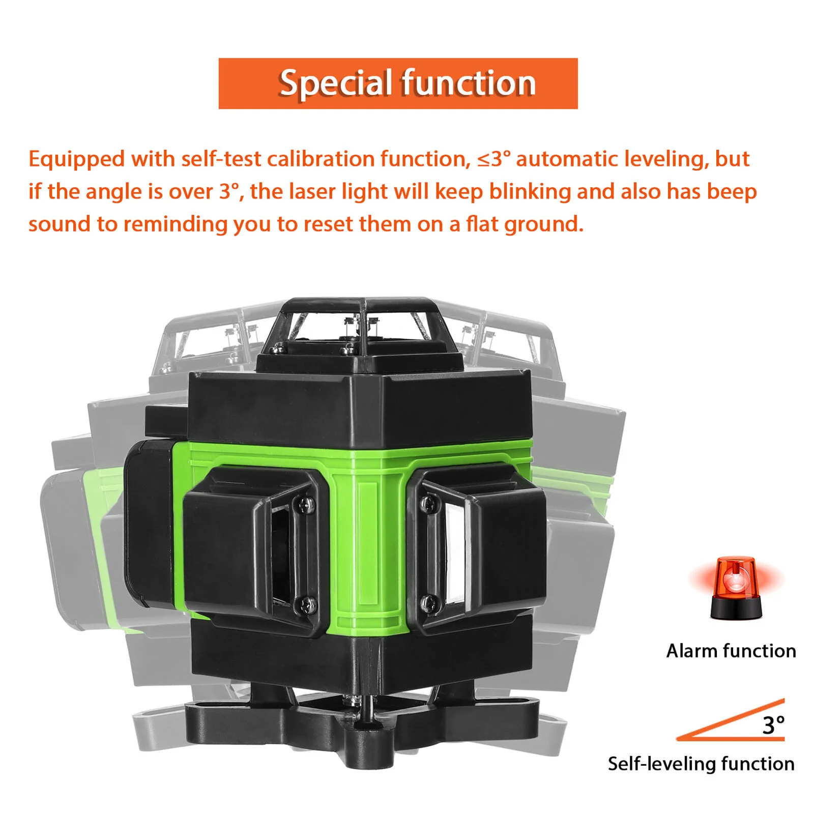 GCP Products 4D 360° 16 Lines Green Laser Level Tool Auto Self Leveling With 2 Battery V5R5