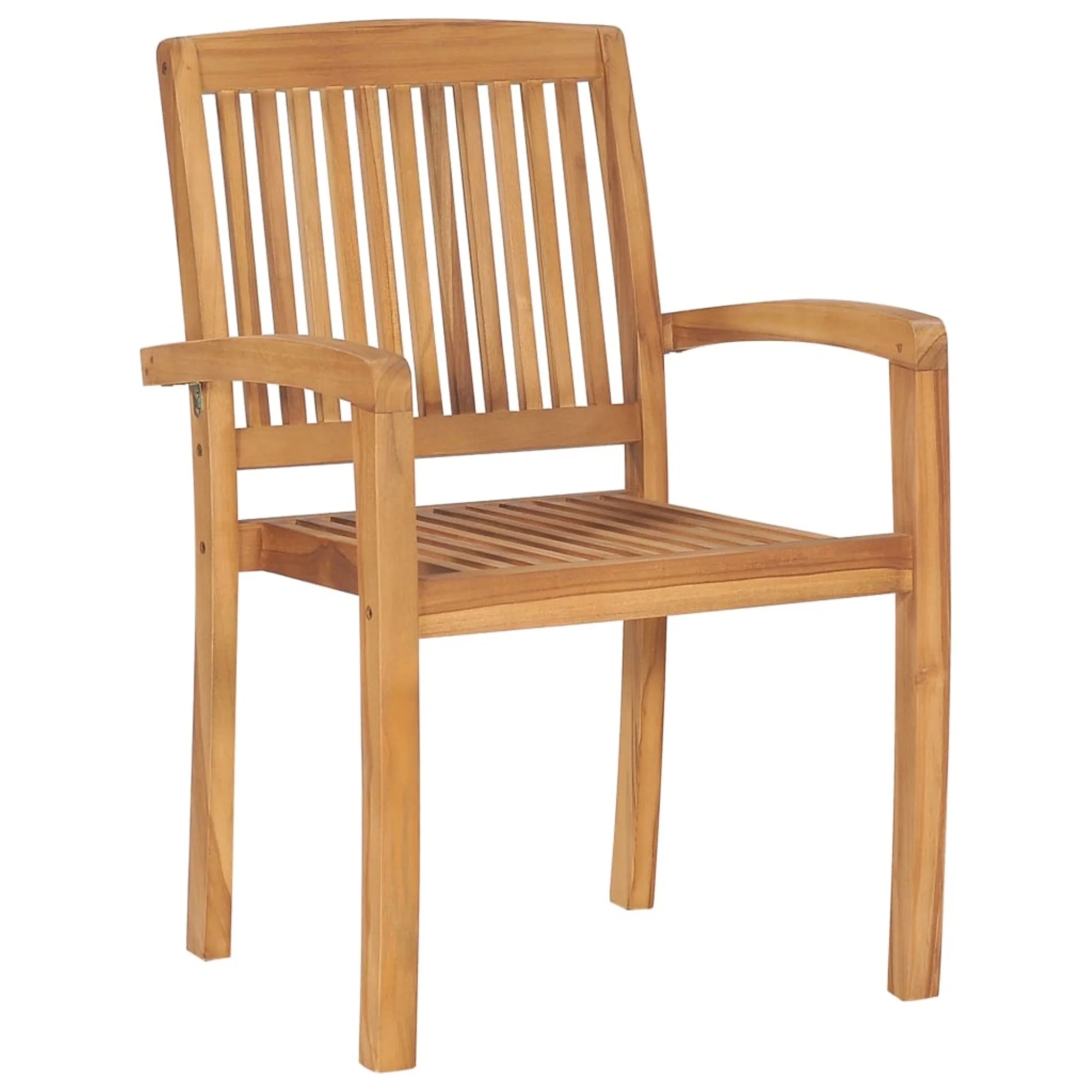 vidaXL Stacking Garden Chairs 6 pcs Solid Teak Wood Brown