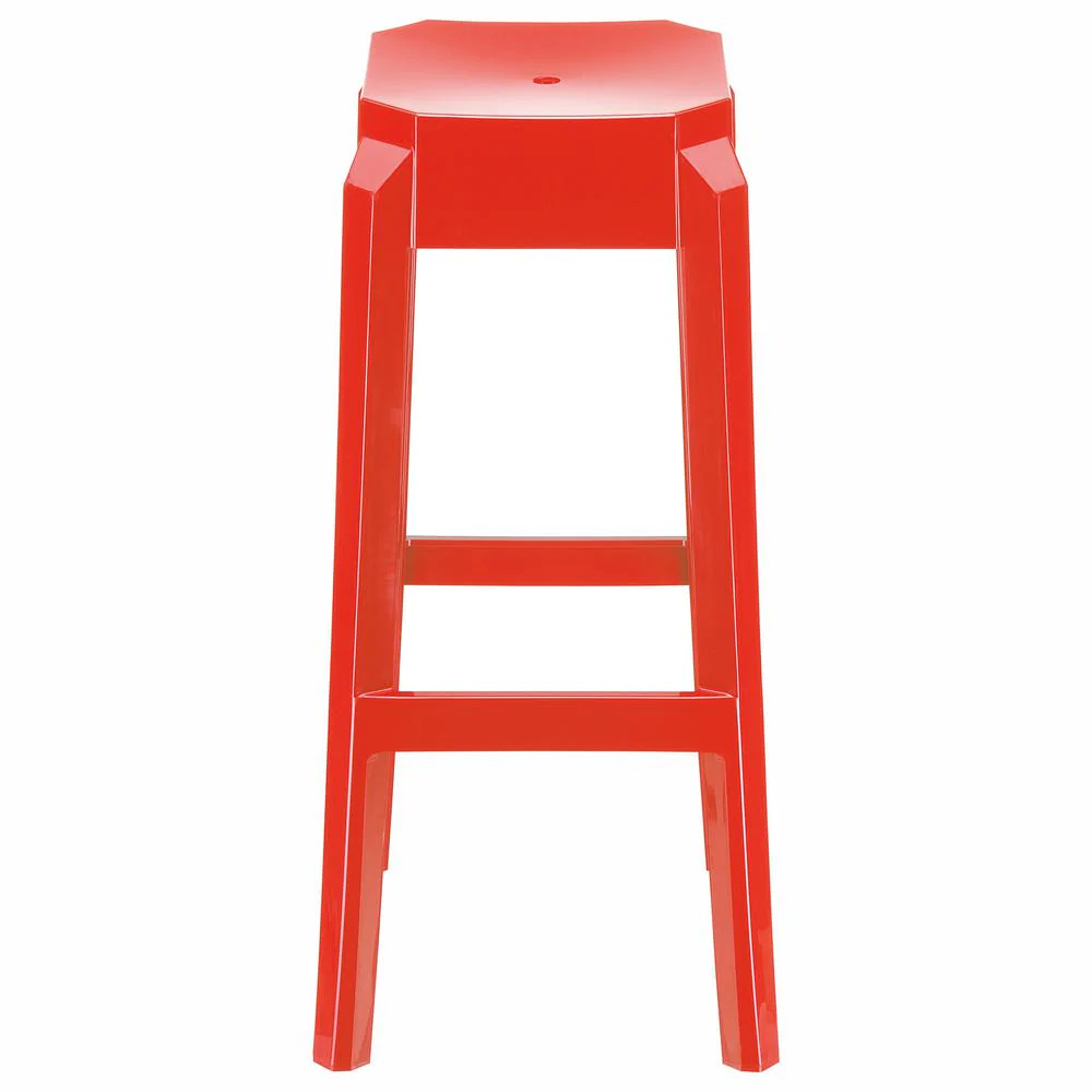 SIESTA Fox Polycarbonate Bar Stool Glossy Red, set of 2