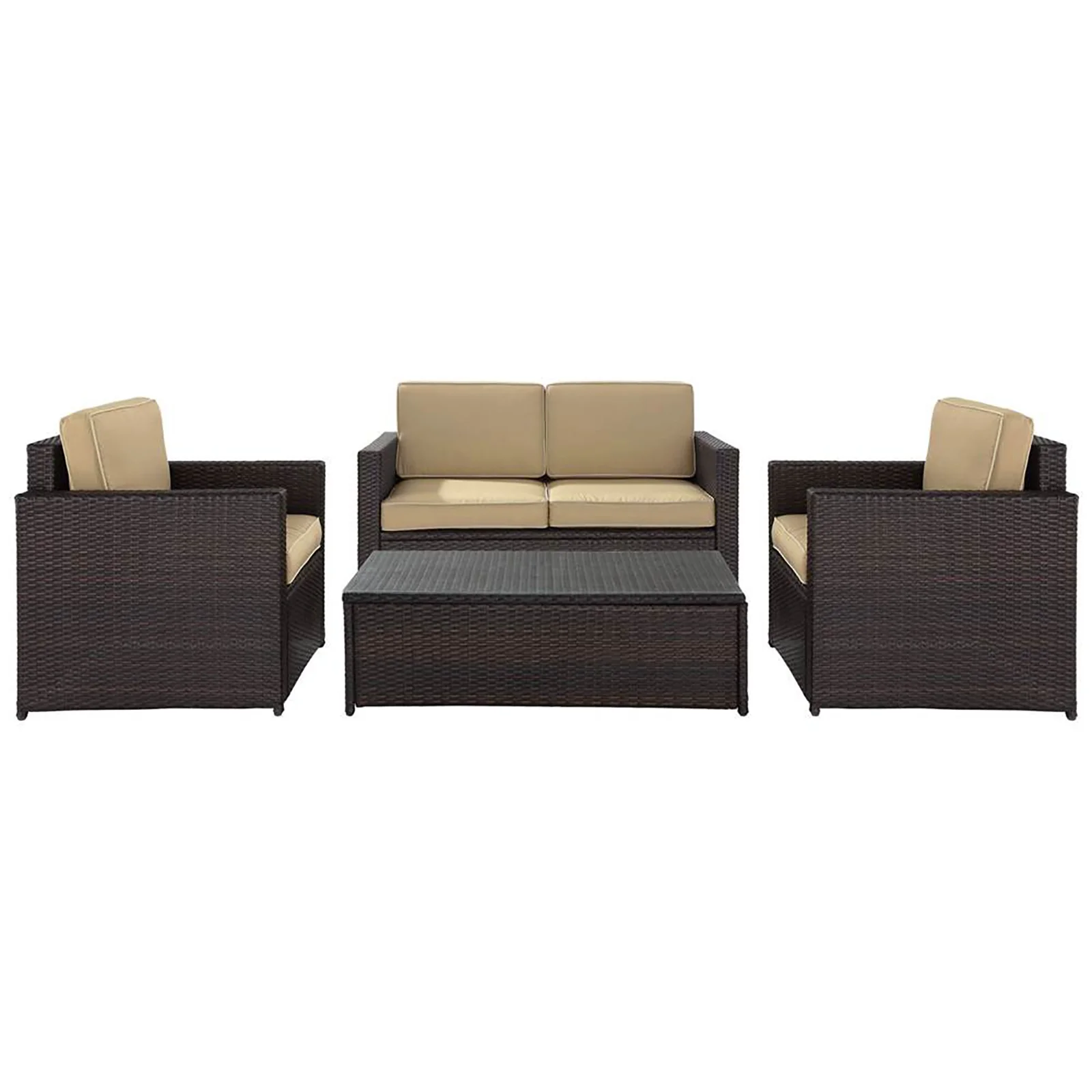Crosley Furniture Palm Harbor 4pc. Resin Wicker Outdoor Seating Set - Brown