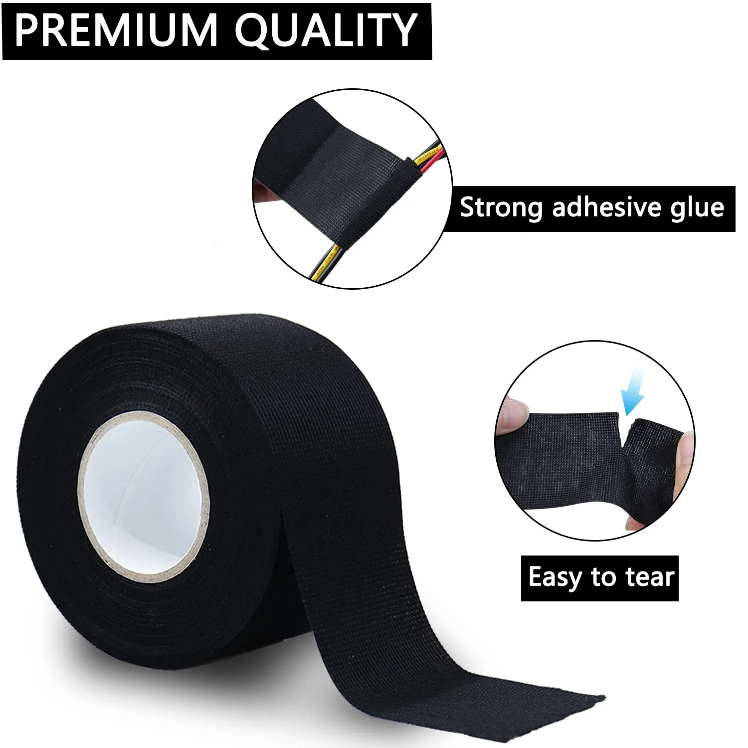 Generic 2 Inch x 49.2ft Wire Harness Automotive Cloth Tape Wiring Harness Automotive Cloth Tape for Automotive Electrical Wrap Protecti