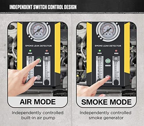 QPKING Car Smoke Machine, EVAP Smoke Leak Tester Detector, Automotive Fuel Leakage Diagnostic Tester, 2 MODES Car Conduit PIPE System L