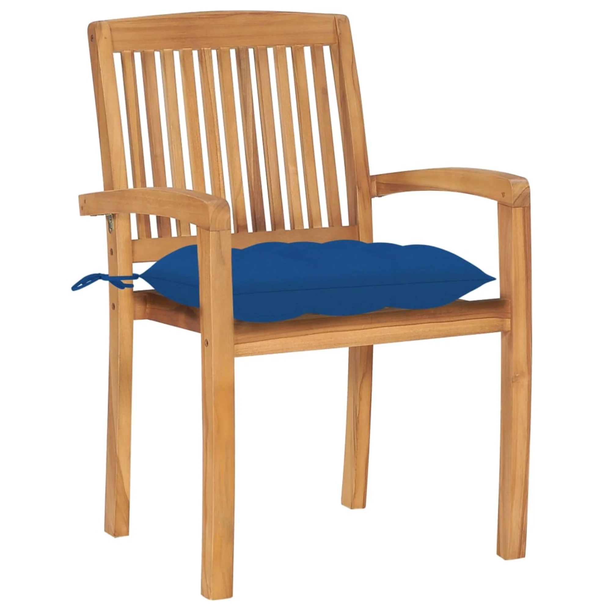 vidaXL Stacking Garden Chairs with Cushions 8 pcs Solid Teak Wood Brown