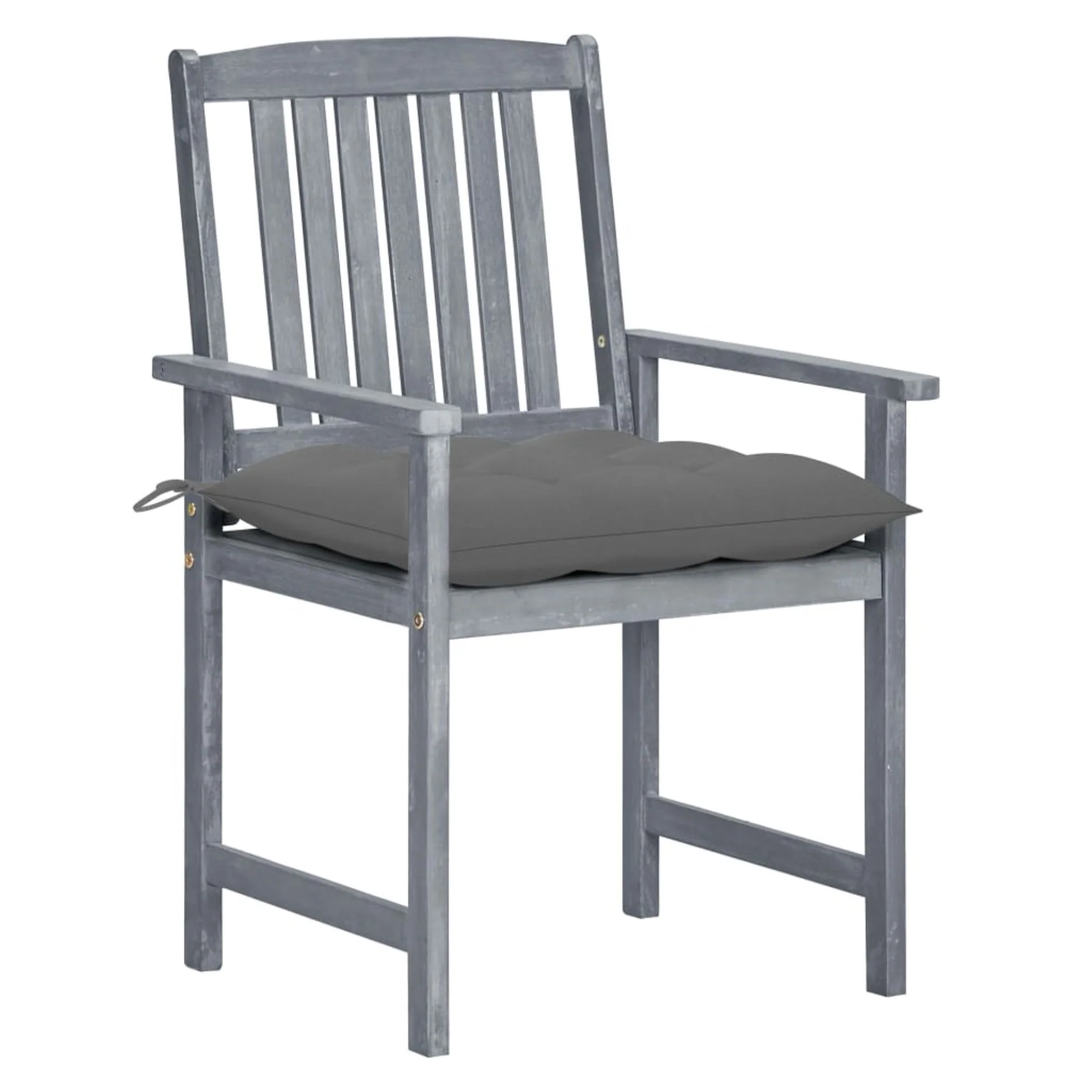 vidaXL Garden Chairs with Cushions 8 pcs Solid Acacia Wood Gray Grey