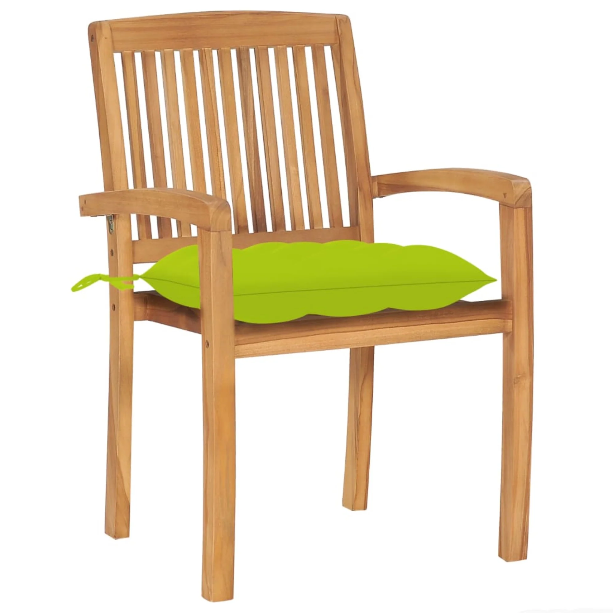 vidaXL Stacking Garden Chairs with Cushions 8 pcs Solid Teak Wood Brown