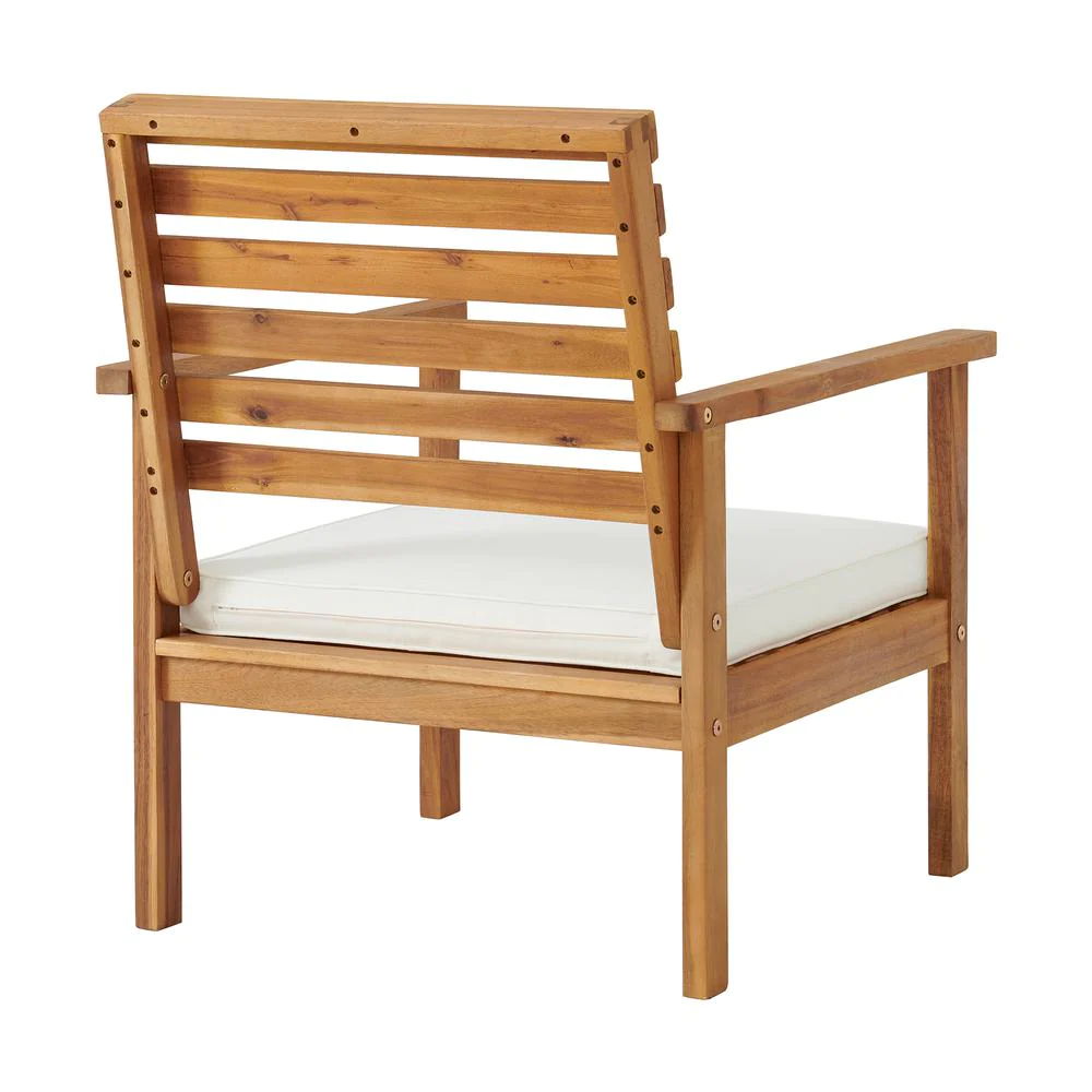 Bolton Furniture Orwell Outdoor Acacia Wood Chairs with Cushions, Set of 2