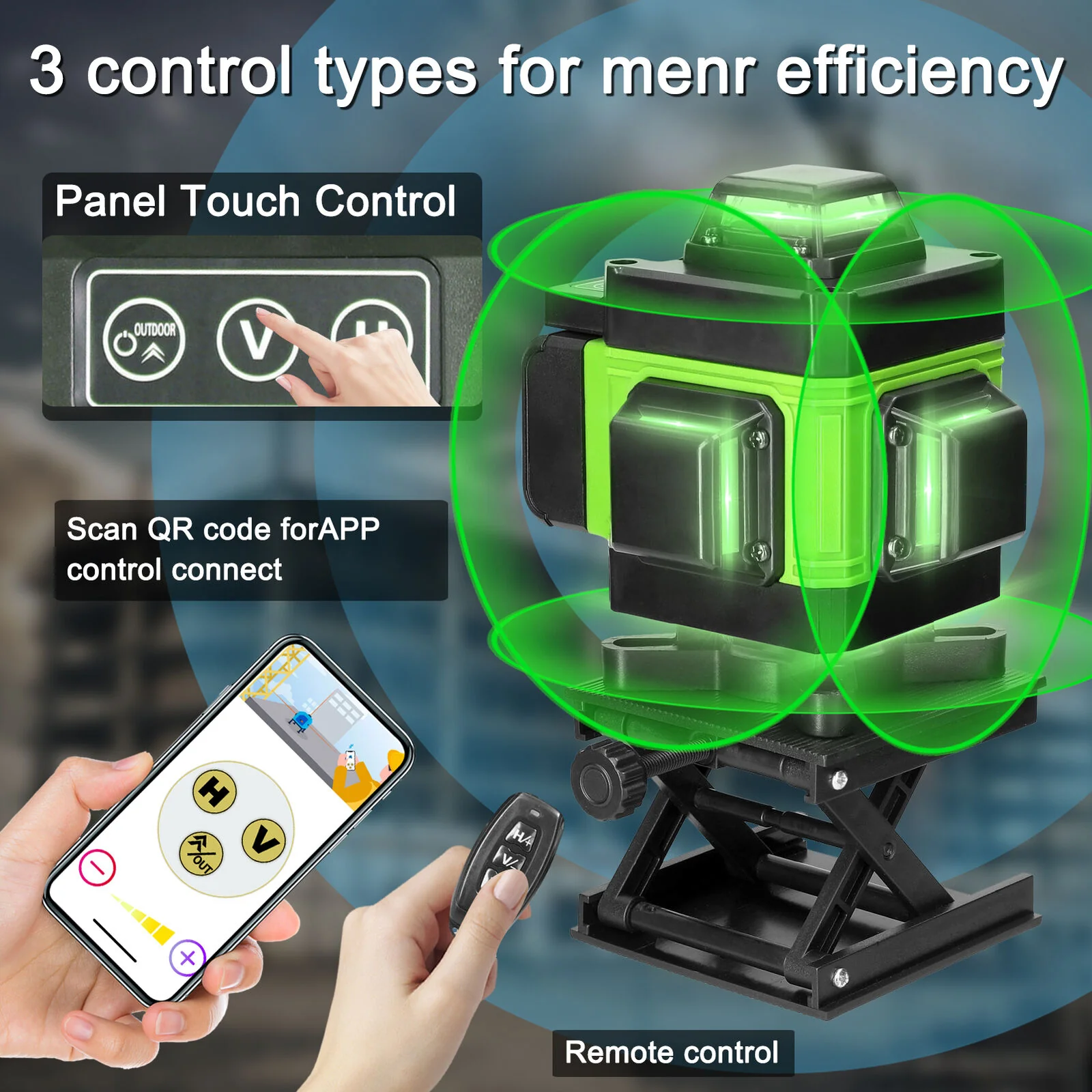 Great Choice Products 4D 16 Lines Green Lcd Laser Level Auto Self Leveling Cross Measure Tool Us M2B8