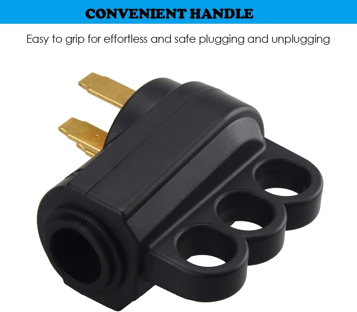 Veepeak 50 Amp RV Plug Male Replacement NEMA 14-50P Heavy Duty 125V/250V 4 Prong Electrical Power Connector Extension Cord End with Eas